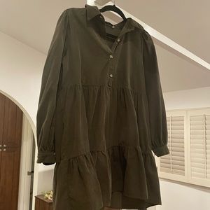 Zara Women’s Olive Corduroy Dress - Worn Once